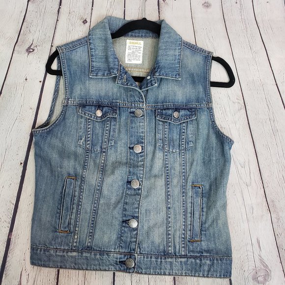 J. Crew Light Wash Denim Vest Style 09232